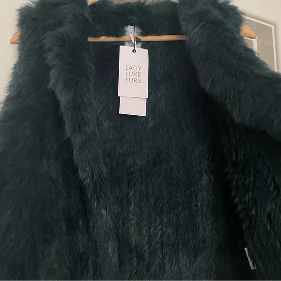 Ethical Lady Luxe Fur Vest 🖤NWT🖤Green - Picture 4 of 16